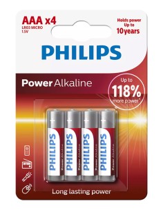 PHILIPS Power αλκαλικές μπαταρίες LR03P4B/5, AAA LR03...