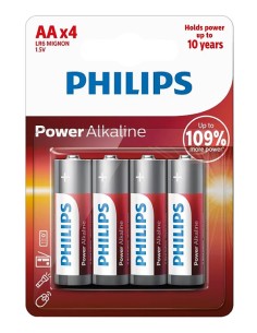 PHILIPS Power αλκαλικές μπαταρίες LR6P4B/10, AA LR6 1.5V,...