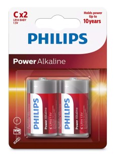 PHILIPS Power αλκαλικές μπαταρίες LR14P2B/05, Baby C LR14...