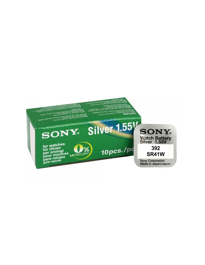 SONY μπαταρία Silver Oxide για ρολόγια SR41W, 1.55V, No392, 10τμχ