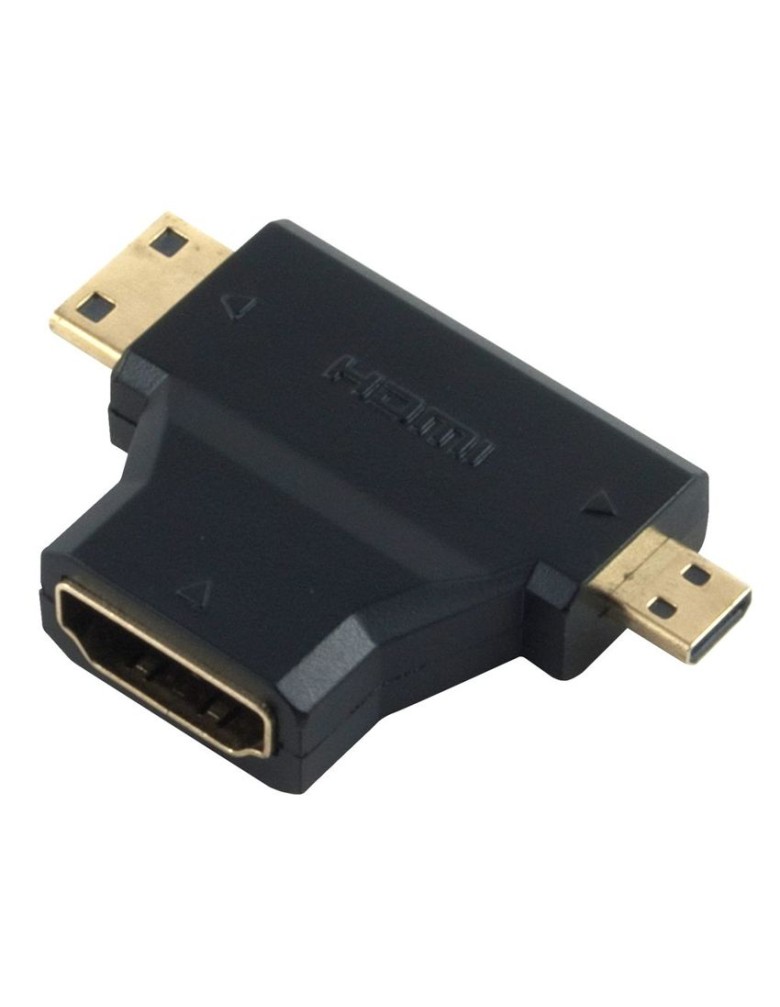 POWERTECH αντάπτορας HDMI σε Mini HDMI & Micro HDMI ADA-H004, μαύρος