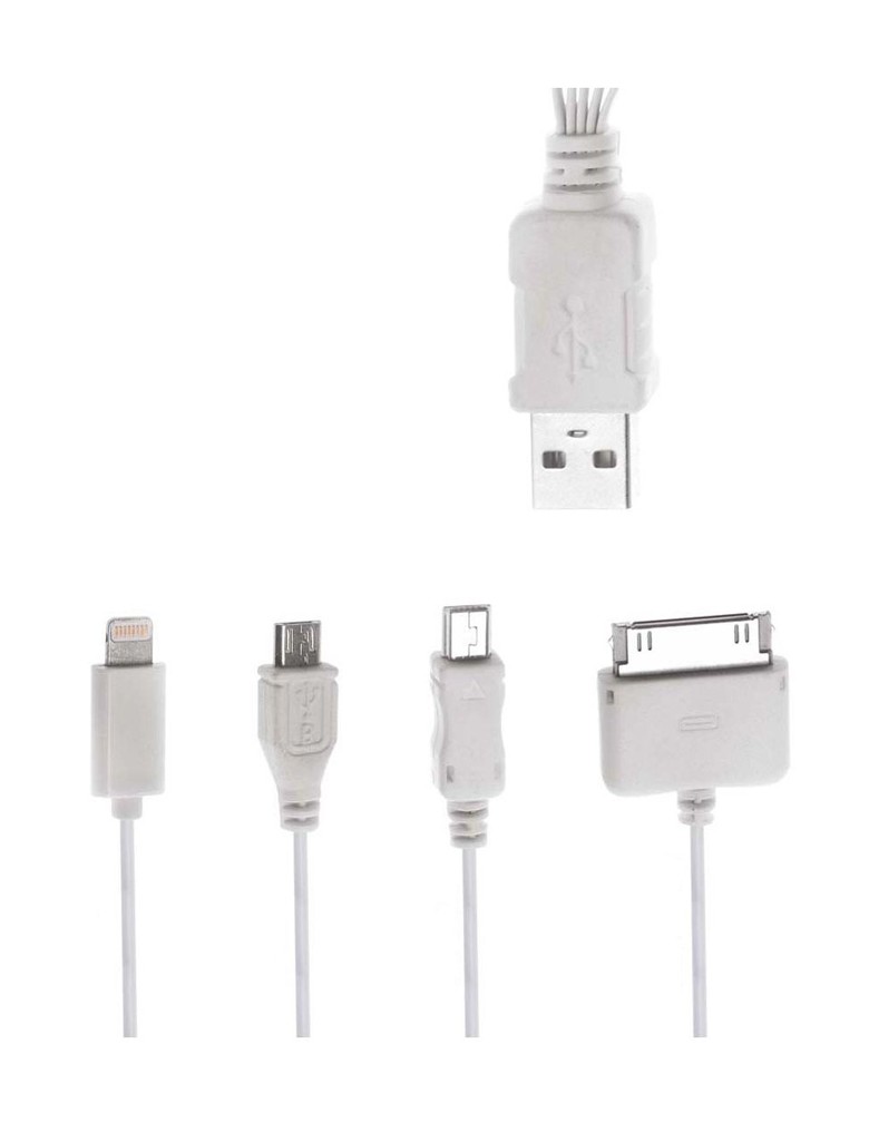 POWERTECH καλώδιο USB 4 in 1 PT-214, 1m, λευκό