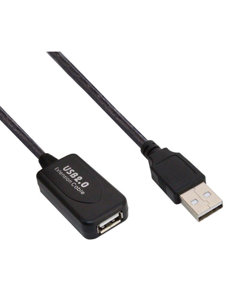 POWERTECH καλώδιο προέκτασης USB CAB-U039 με ενισχυτή, 480Mbps 5m, μαύρο