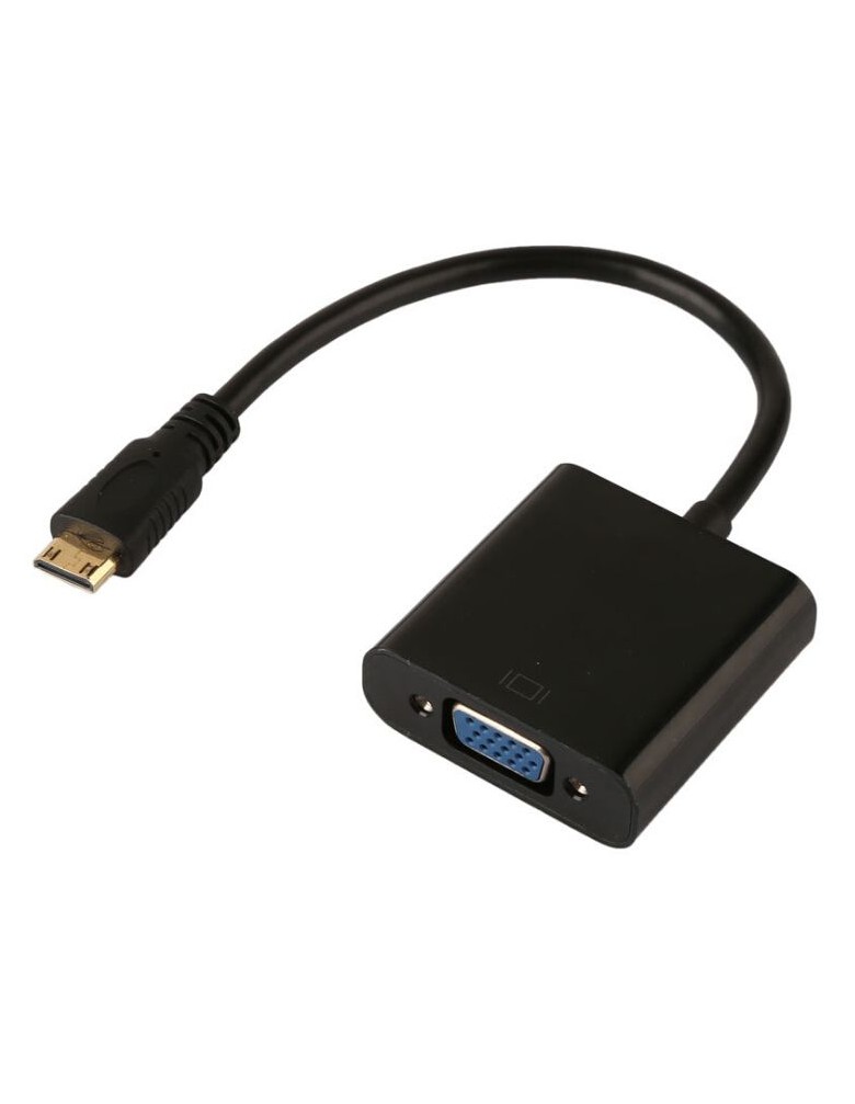 POWERTECH αντάπτορας mini HDMI σε VGA CAB-H031, 0.20m, μαύρος