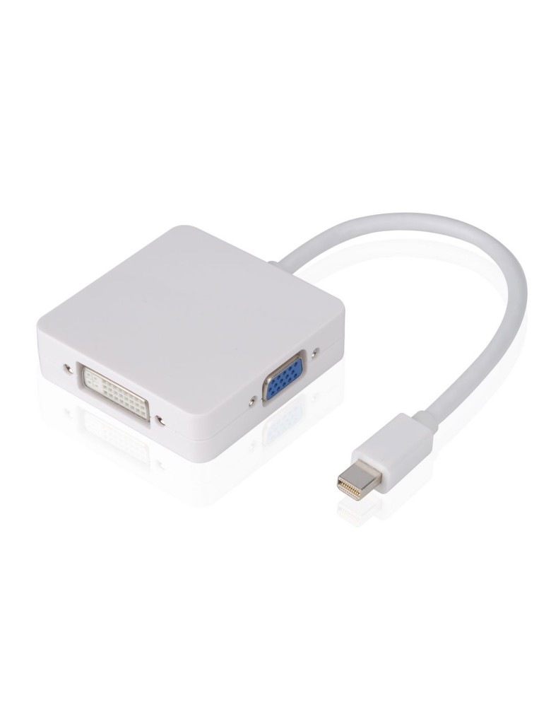 POWERTECH αντάπτορας mini DisplayPort σε HDMI/DVI/VGA CAB-DP016, λευκός