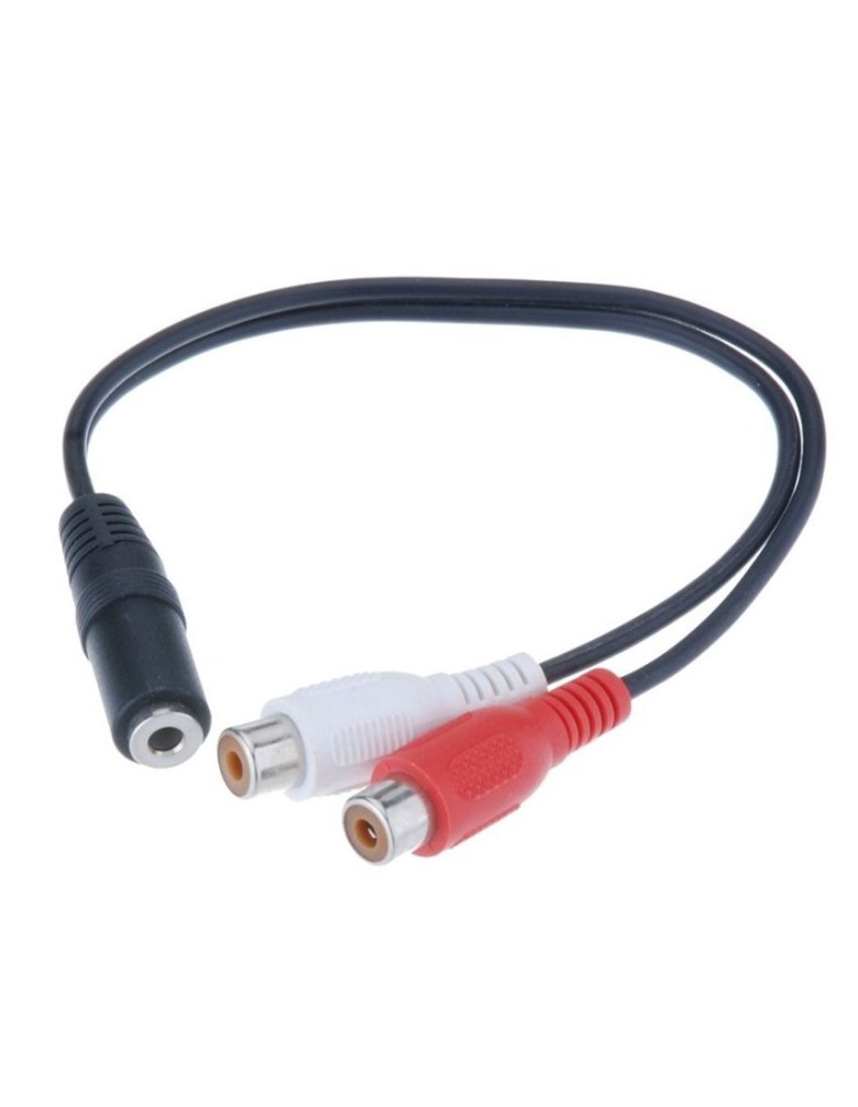 POWERTECH καλώδιο 3.5mm θηλυκό σε 2x RCA θηλυκό CAB-R012 0.20m, μαύρο