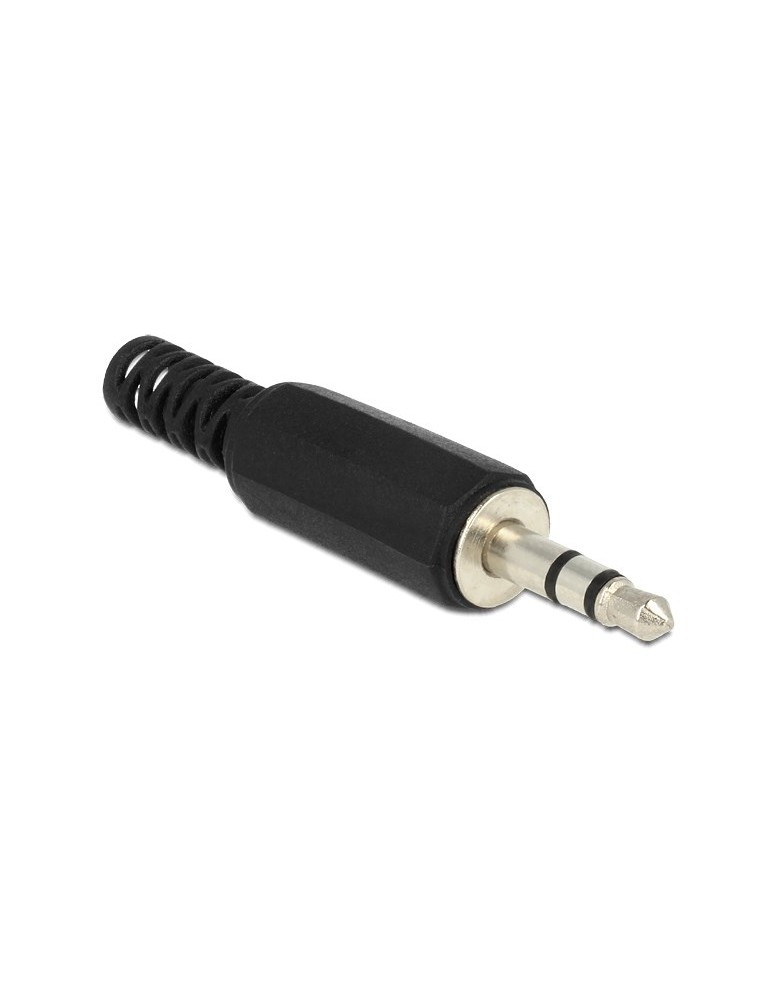 DELOCK Βύσμα 3.5mm Stereo, 3 pin, Bend Protection, πλαστικό, μαύρο