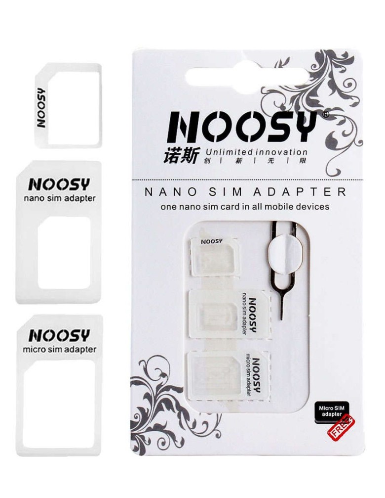 NOOSY Nano SIM & Micro SIM Adapter Set, λευκό