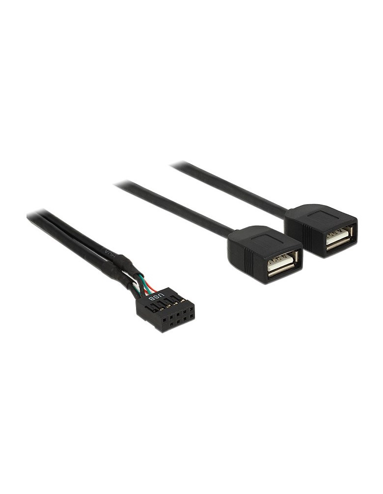 DELOCK καλώδιο USB-A interface σε 2x USB Type-A female 83823, 0.4m