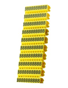 POWERTECH Clip αρίθμησης καλωδίου γράμμα B, Yellow, 10τεμ.