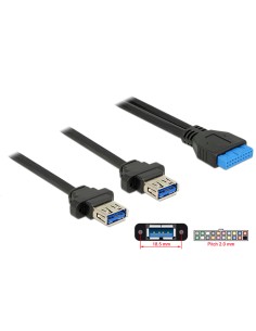 DELOCK καλώδιο USB 3.0 19 pin header (F) σε 2x USB 3.0...