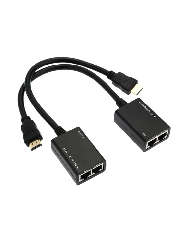 POWERTECH HDMI extender σε 2x UTP cat5e/6 CAB-H078, HD, εώς 30m, μαύρο