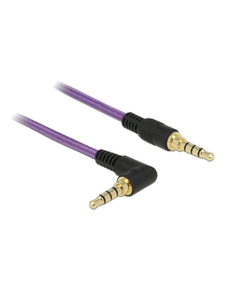 DELOCK καλώδιο Jack stereo σε Jack stereo 4pin 3.5mm, 90°, μωβ, 1m