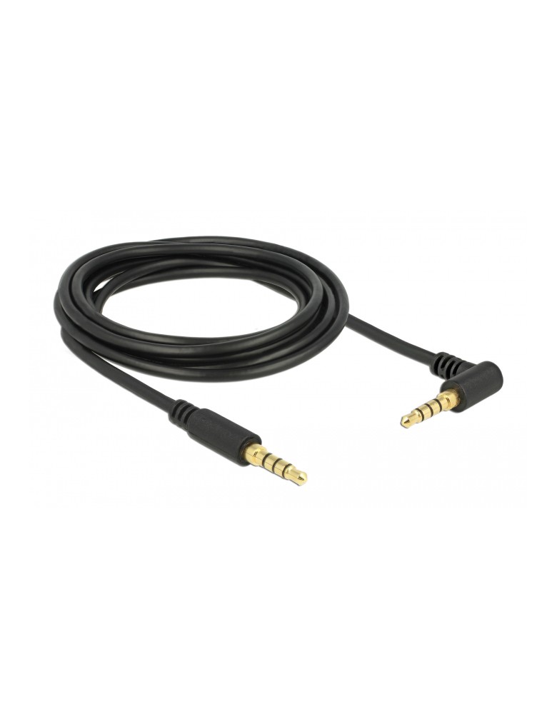 DELOCK καλώδιο Jack stereo σε Jack stereo 4pin 3.5mm, 90°, μαύρο, 3m