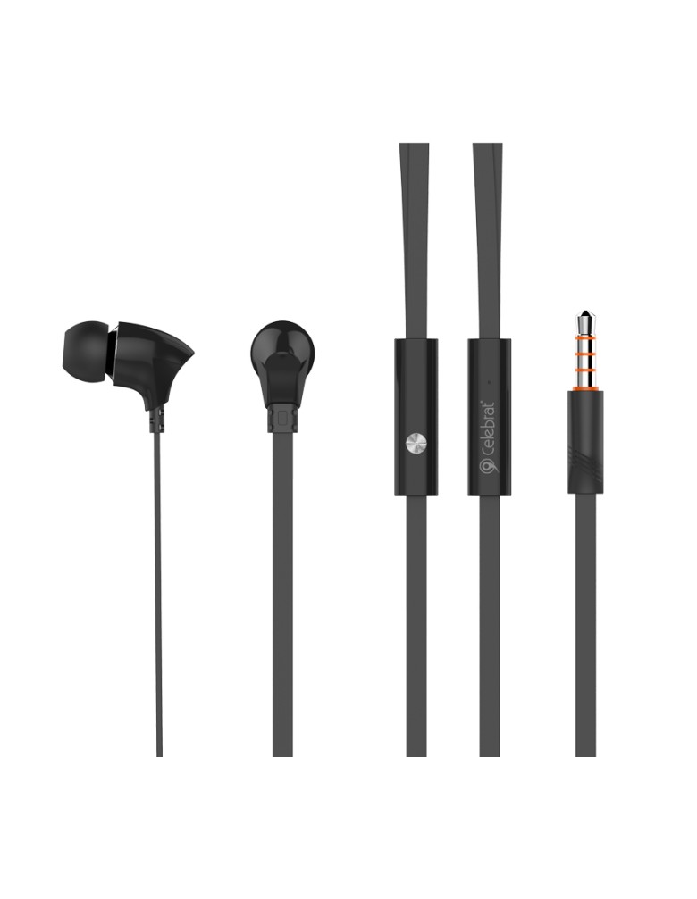 CELEBRAT earphones με μικρόφωνο G3, 3.5mm σύνδεση, Φ10mm, 1.2m, μαύρα