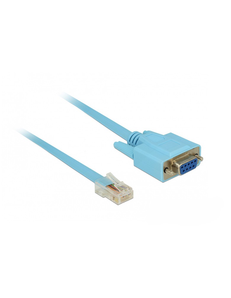 DELOCK Καλώδιο Serial RS-232 DB9 female σε RJ45 male, 1m, μπλε