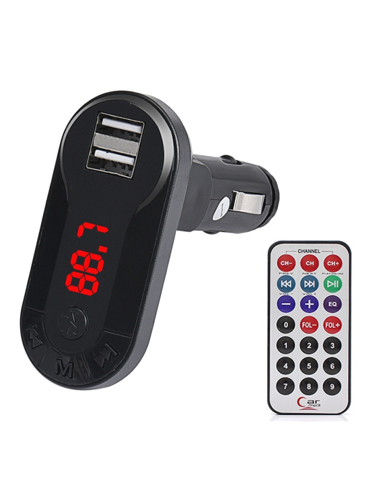 Car FM Transmitter T26 με LCD οθόνη, USB, SD, μαύρο