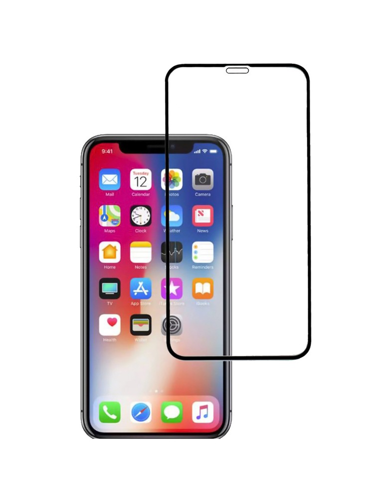 POWERTECH Tempered Glass 5D, Full Glue, για iPhone XR, μαύρο