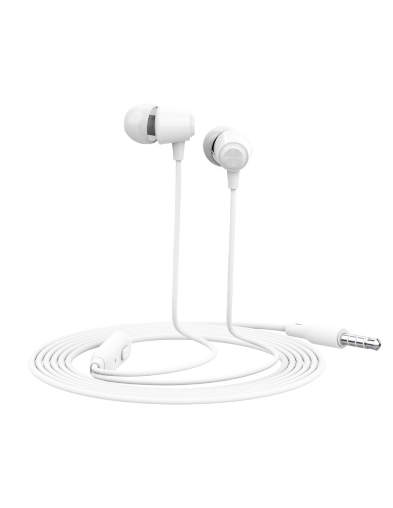 CELEBRAT earphones με μικρόφωνο G4, 3.5mm σύνδεση, Φ10mm, 1.2m, λευκό