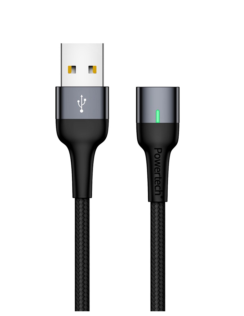 POWERTECH καλώδιο USB PT-757, μαγνητικό, 480Mbps, 1m, μαύρο