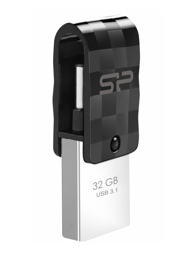 SILICON POWER Dual USB Flash Drive C31, USB 3.2 & USB-C, 32GB, μαύρο