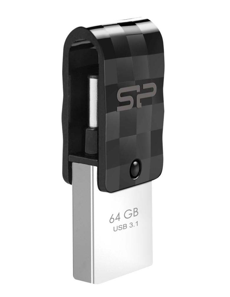 SILICON POWER Dual USB Flash Drive C31, USB 3.2 & USB-C, 64GB, μαύρο