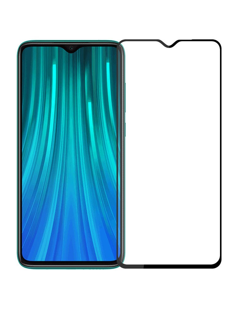 POWERTECH Tempered Glass 5D, Full Glue, Xiaomi Redmi Note 8 Pro, μαύρο