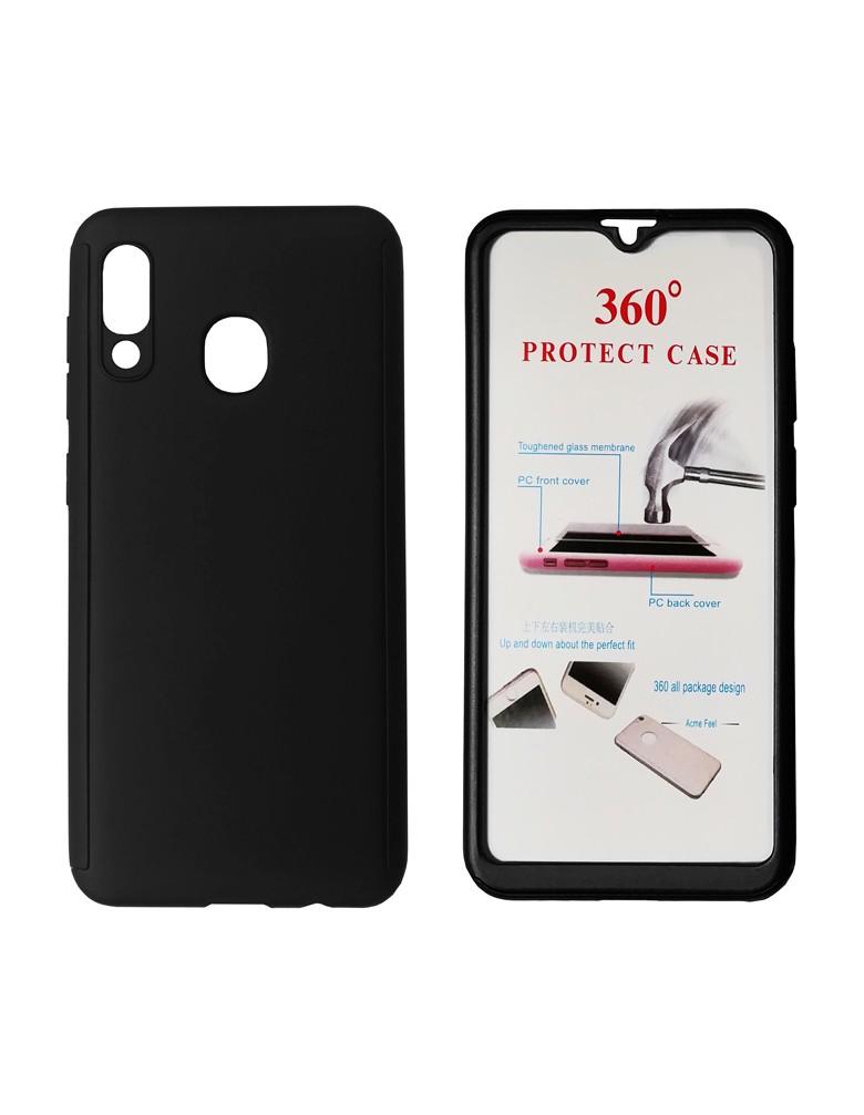 POWERTECH Θήκη Body 360° με Tempered Glass για Samsung A20, μαύρη