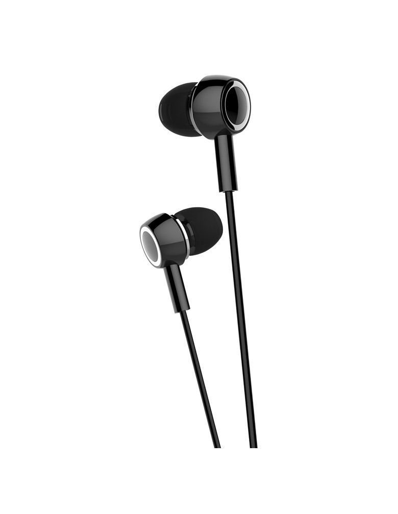 USAMS earphones με μικρόφωνο EP-12, 3.5mm σύνδεση, Φ10mm, 1.2m, μαύρα