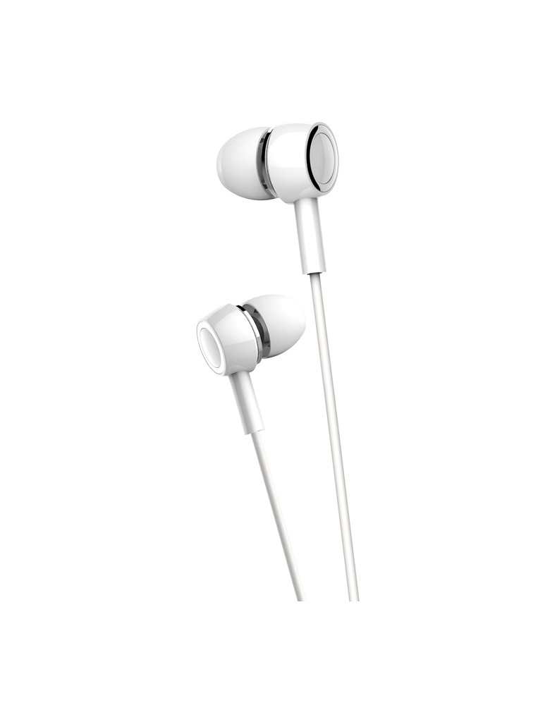 USAMS earphones με μικρόφωνο EP-12, 3.5mm σύνδεση, Φ10mm, 1.2m, λευκά