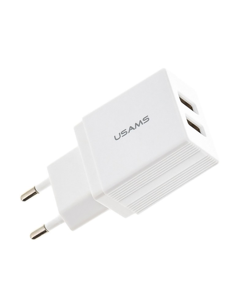 USAMS φορτιστής τοίχου T24 US-CC090, 2x USB, 2.1A, λευκός