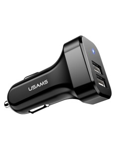 USAMS φορτιστής αυτοκινήτου C13, 2x USB, 2.1A, μαύρος