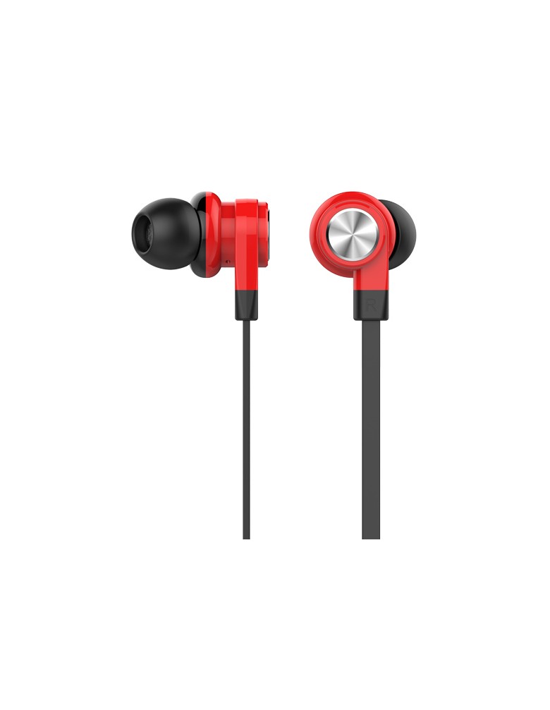 CELEBRAT earphones με μικρόφωνο D9, 3.5mm σύνδεση, Φ10mm, 1.2m, κόκκινα