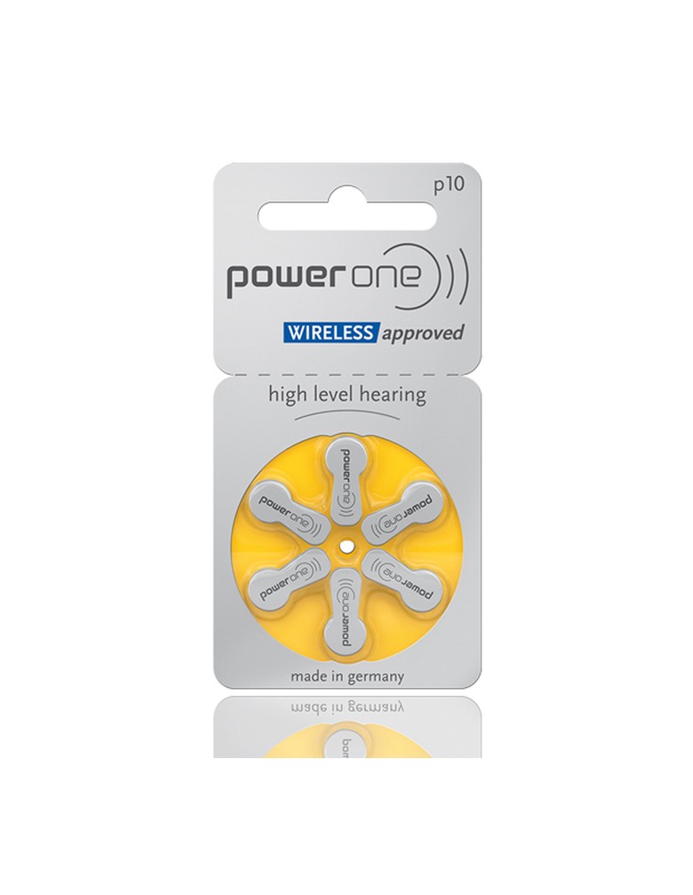 POWER ONE μπαταρίες ακουστικών βαρηκοΐας P10, mercury free, 1.45V, 6τμχ