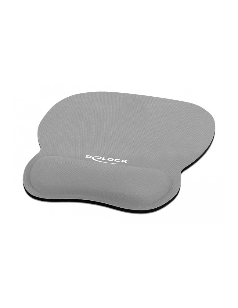 DELOCK Mousepad 12698 με στήριγμα καρπού, 245x206 mm, γκρι