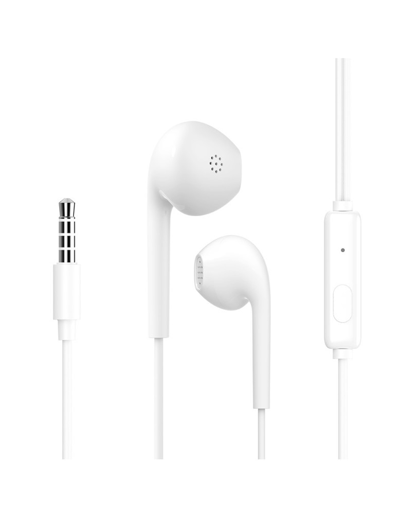 CELEBRAT earphones με μικρόφωνο G12, 3.5mm σύνδεση, Φ14.2mm, 1.2m, λευκό