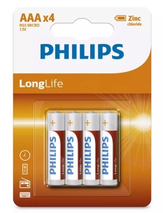 PHILIPS LongLife Zinc chloride μπαταρίες R03L4B/10 AAA...