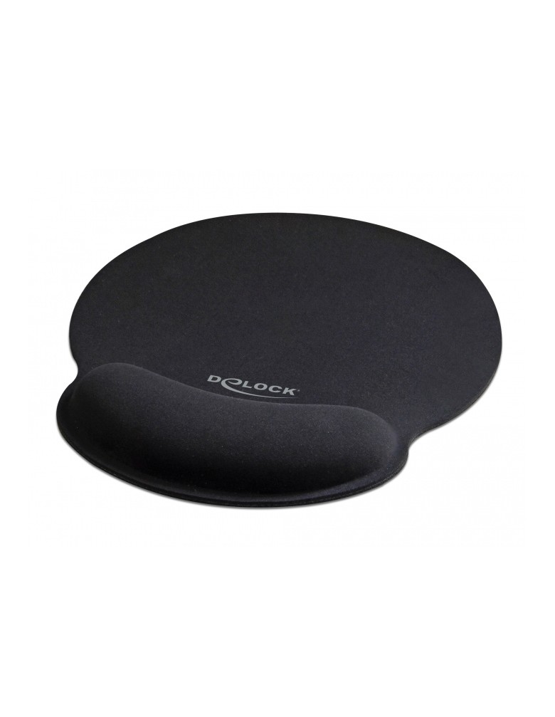 DELOCK Mousepad 12559 με στήριγμα καρπού, 252 x 227mm, μαύρο