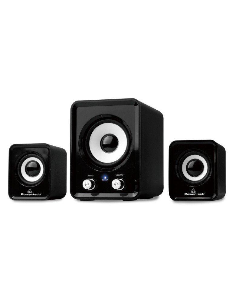 POWERTECH ηχεία Essential sound PT-843, 2.1, 5W + 2x 3W, 3.5mm, μαύρα