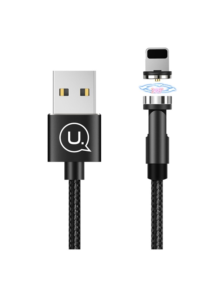 USAMS καλώδιο USB σε lightning US-SJ472, μαγνητικό, 10.5W, 1m, μαύρο