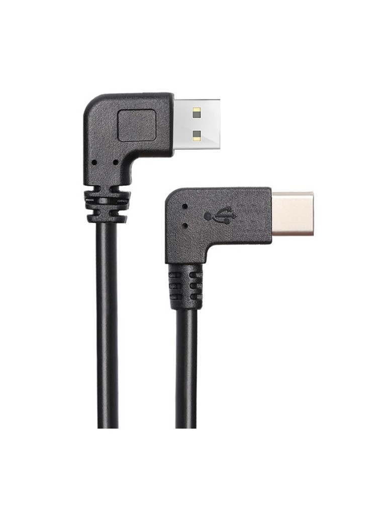 POWERTECH καλώδιο USB σε USB-C CAB-U134, 90°, Easy USB, 0.5m, μαύρο