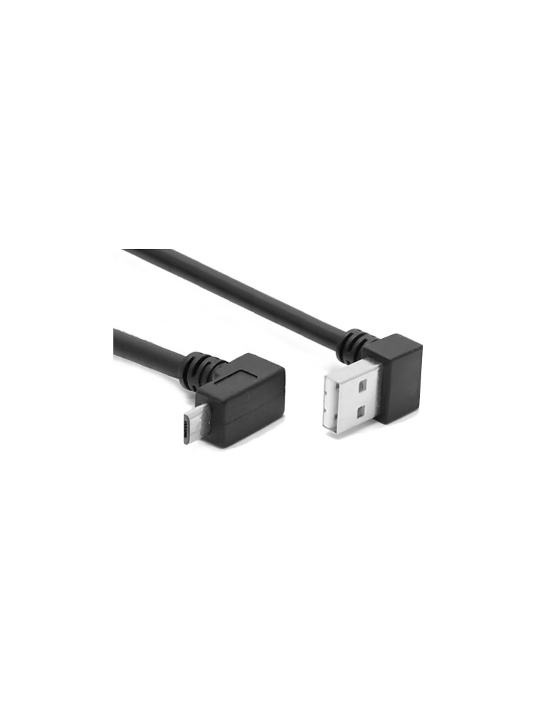 POWERTECH καλώδιο USB σε USB Micro CAB-U136, 90°, Easy USB, 0.5m, μαύρο