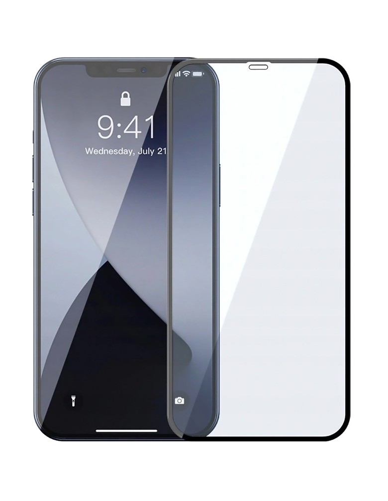 POWERTECH Tempered Glass 5D, full glue, iPhone 12 Pro Max, μαύρο