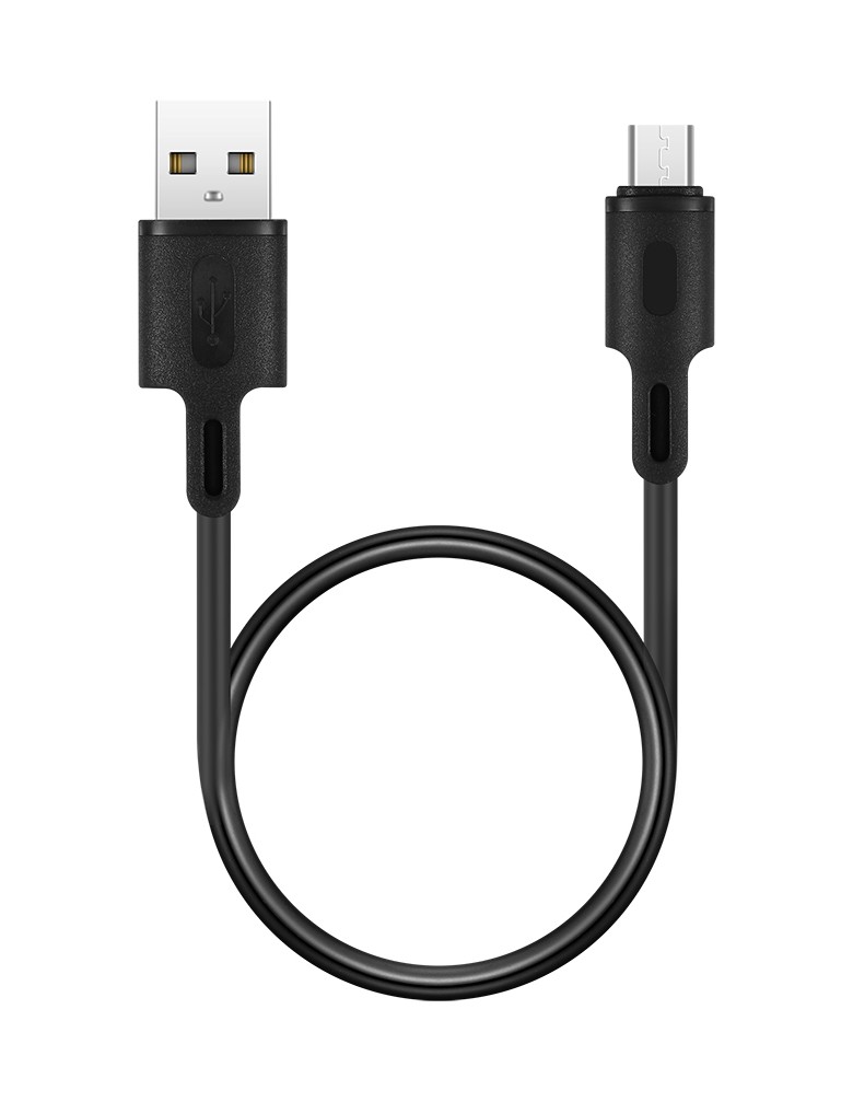 ROCKROSE καλώδιο USB σε Micro USB Beta AM Mini, 2.4A 12W, 30cm, μαύρο