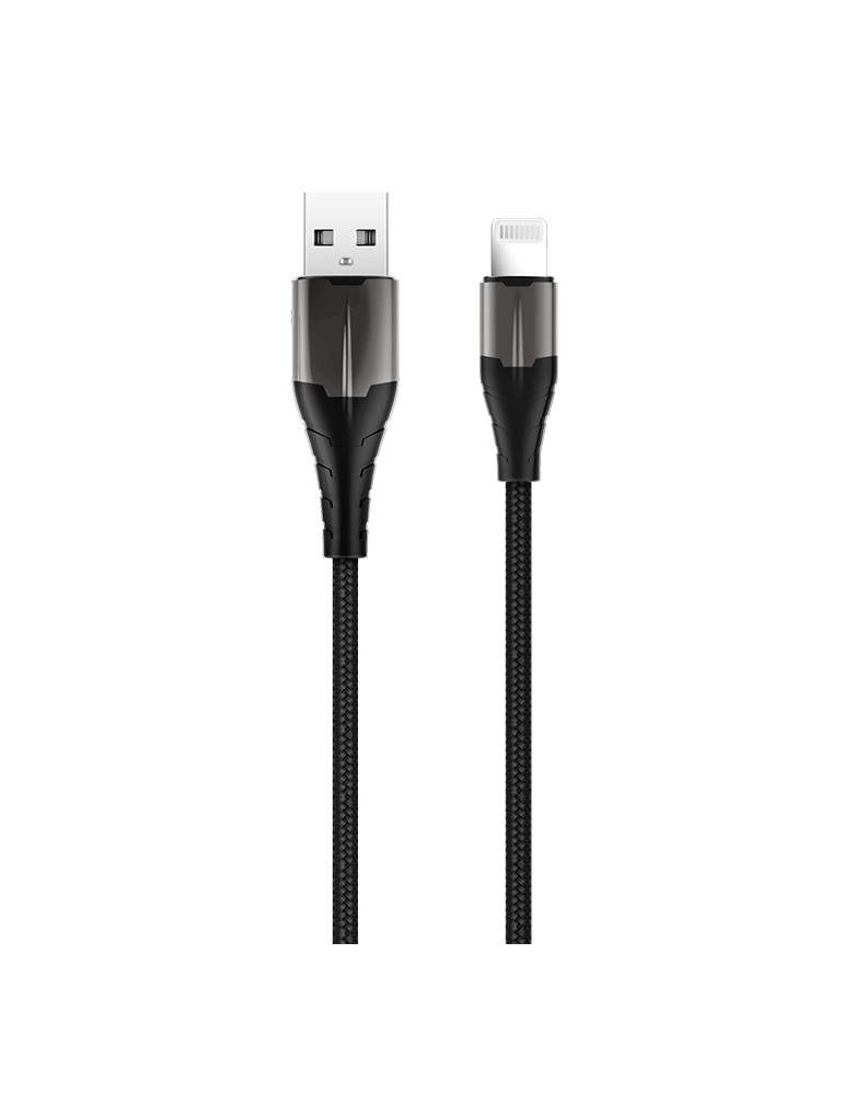 ROCKROSE καλώδιο USB σε Lightning Knight AL, 12W, MFi, 1m, μαύρο-γκρι