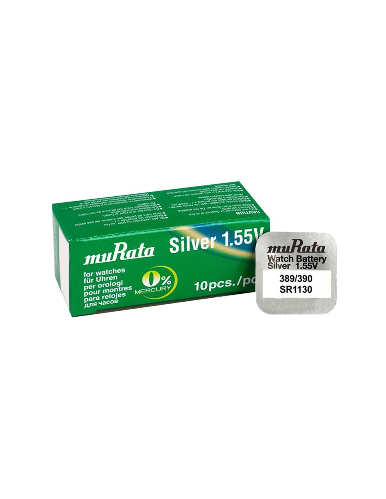 MURATA μπαταρία Silver Oxide για ρολόγια SR1130, 1.55V, No389/390, 10τμχ