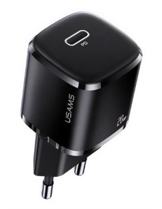 USAMS φορτιστής τοίχου US-CC124, USB Τype-C, 20W, μαύρος