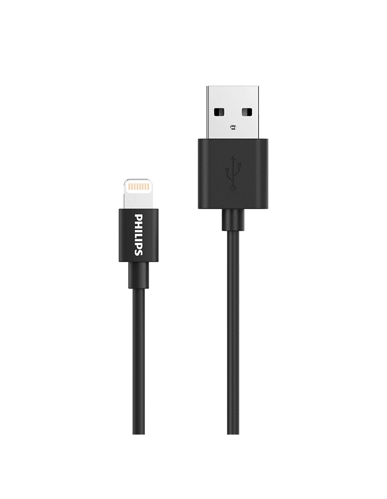 PHILIPS καλώδιο USB σε Lightning DLC3104V-00, 2.4Α 12W, 1.2m, μαύρο