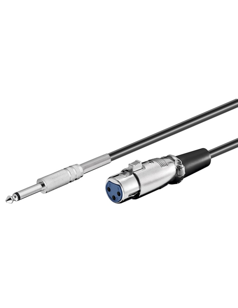 POWERTECH καλώδιο XLR θηλυκό σε 6.3mm αρσενικό CAB-V035, 5m, μαύρο