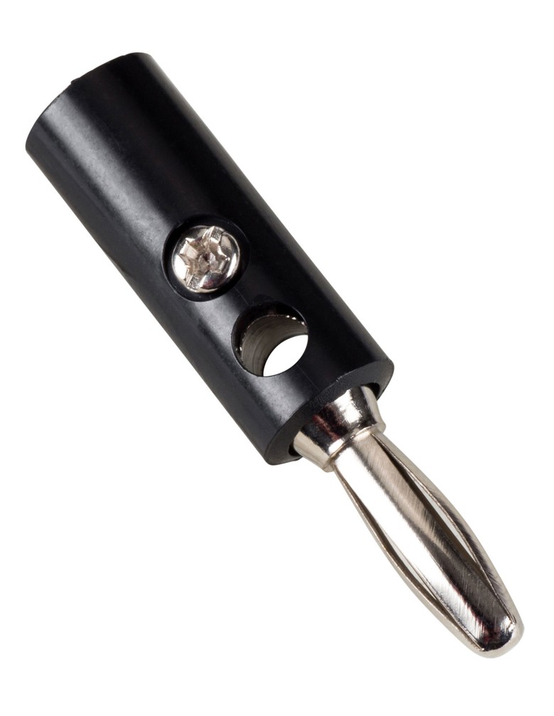 POWERTECH βύσμα μπανάνα plug CAB-V038, αρσενικό, 4.5mm, μαύρο, 4τμχ